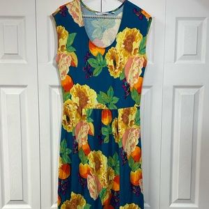 Isaac Mizrahi Floral Fruit Dress size small women